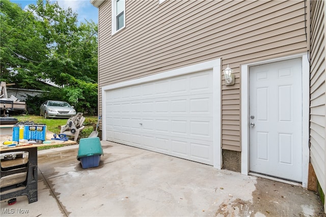 view of garage