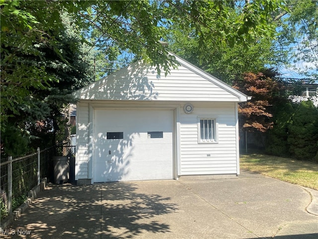 view of garage