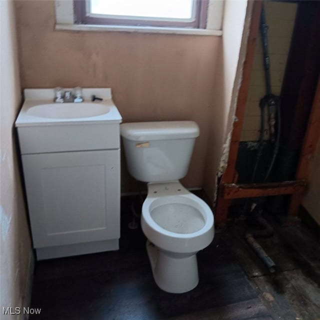 bathroom with toilet and vanity