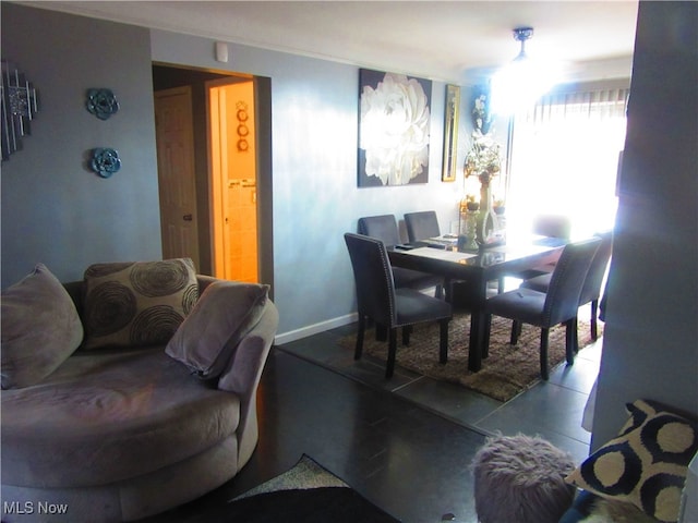 dining room with tile patterned flooring