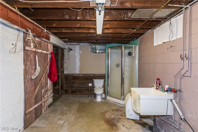 basement with sink