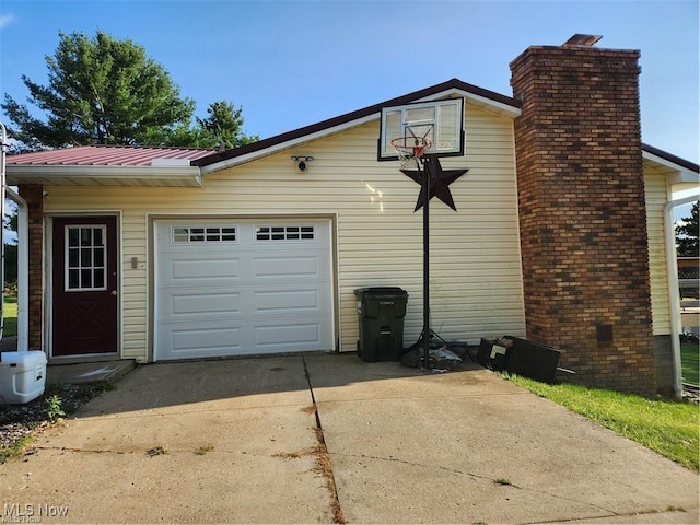 view of garage