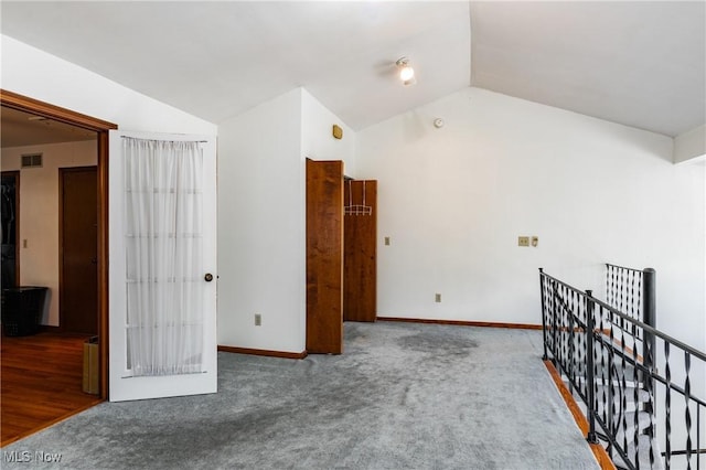 interior space with vaulted ceiling