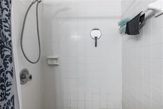 bathroom featuring walk in shower