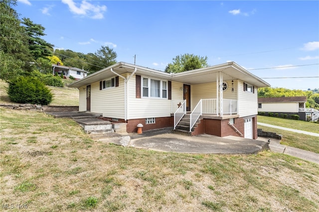 rear view of property with a yard