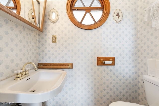 bathroom featuring sink and toilet