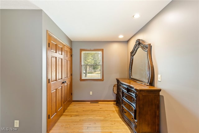 entryway with light wood-type flooring