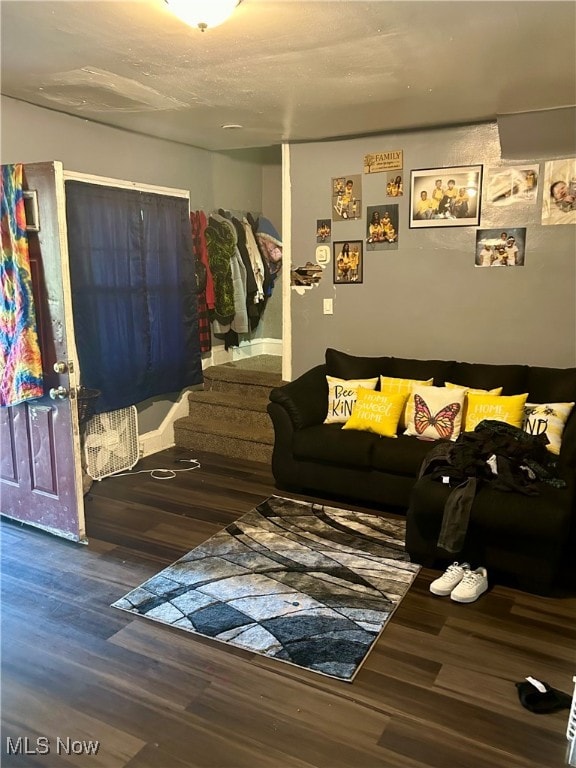 living room featuring hardwood / wood-style floors