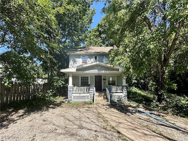 view of front of house featuring a porch