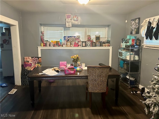 dining room with hardwood / wood-style floors