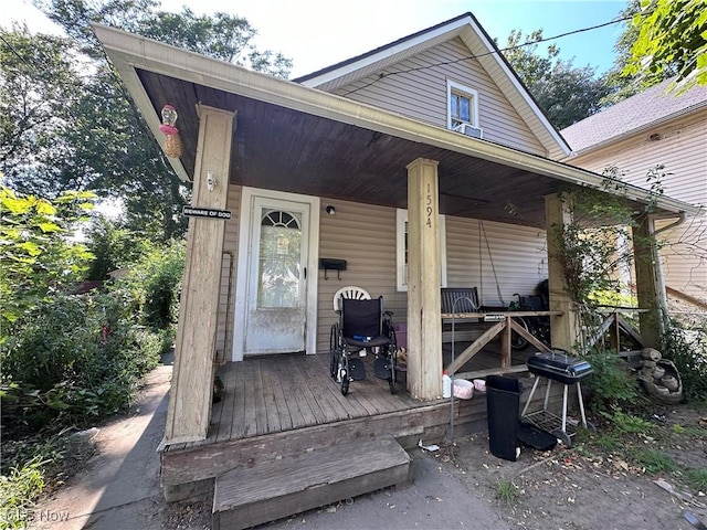 exterior space featuring covered porch