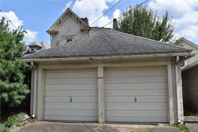 view of garage