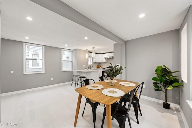 dining room with sink