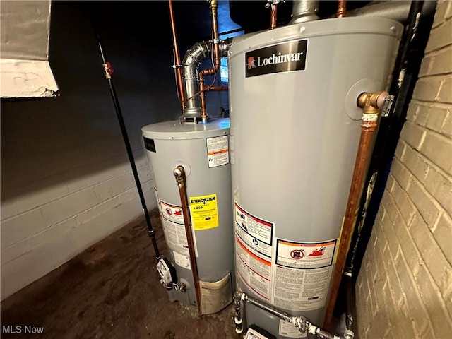 utilities featuring gas water heater