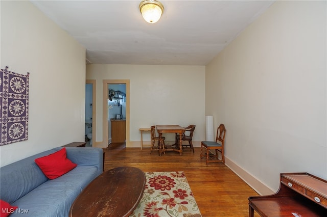 living room with hardwood / wood-style floors