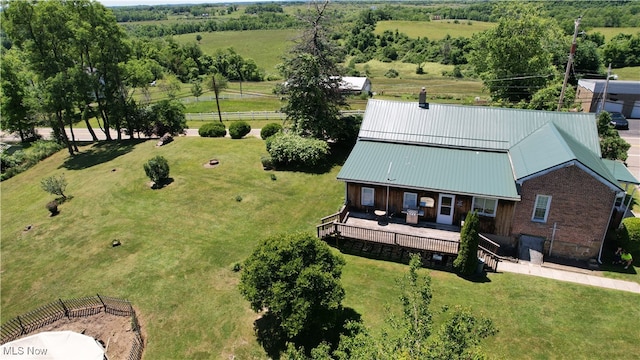 bird's eye view featuring a rural view