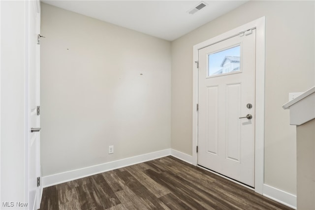 foyer featuring dark hardwood / wood-style floors