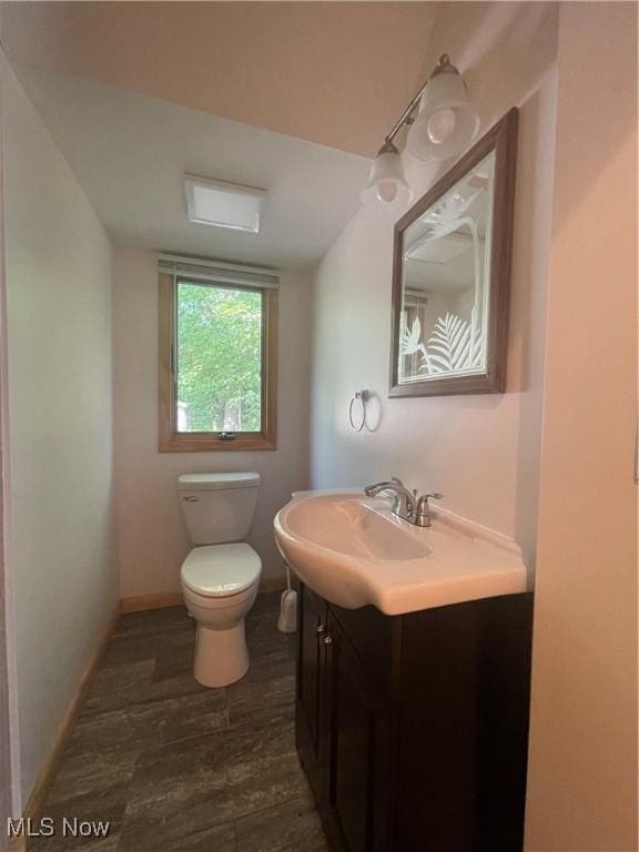 bathroom with toilet and vanity