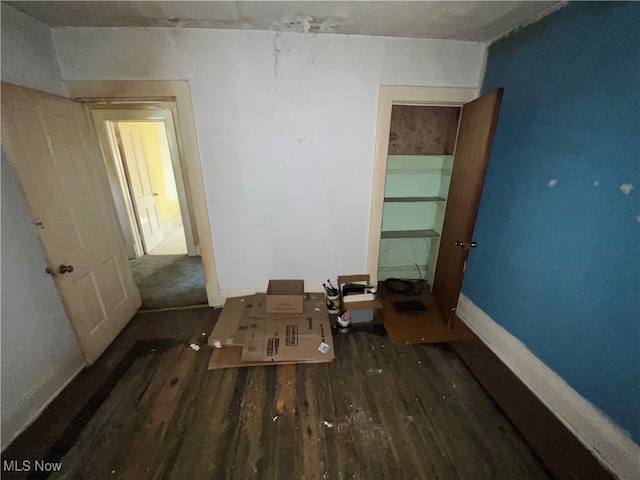 interior space featuring dark wood-type flooring