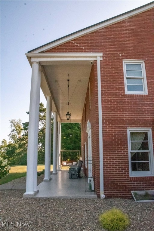 view of patio featuring covered porch