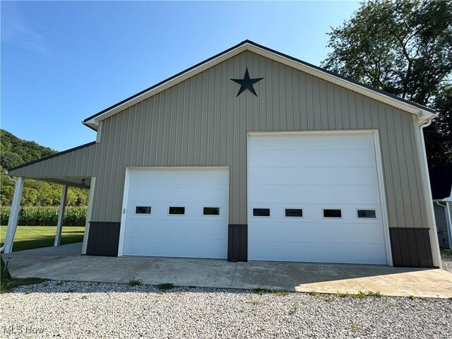 view of garage