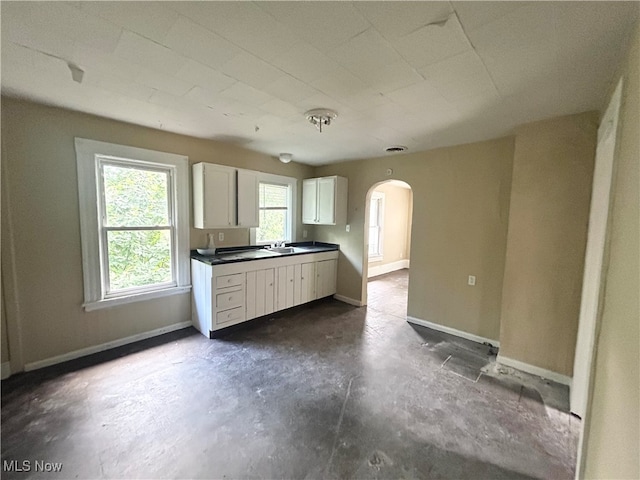 kitchen with sink and white cabinets