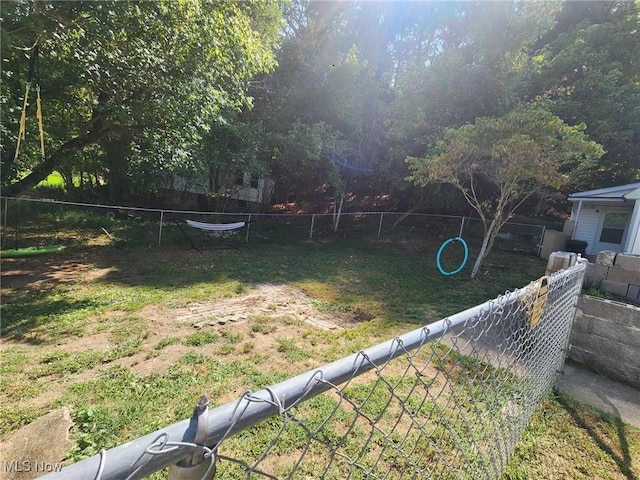 view of yard with fence