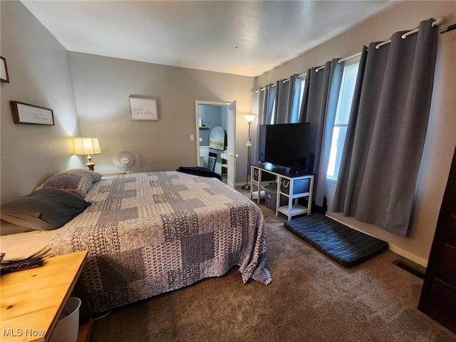 bedroom with carpet and visible vents