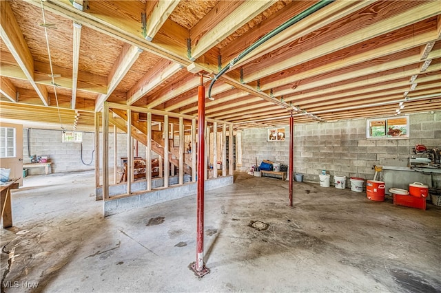 basement featuring a healthy amount of sunlight