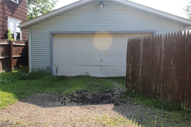 view of garage