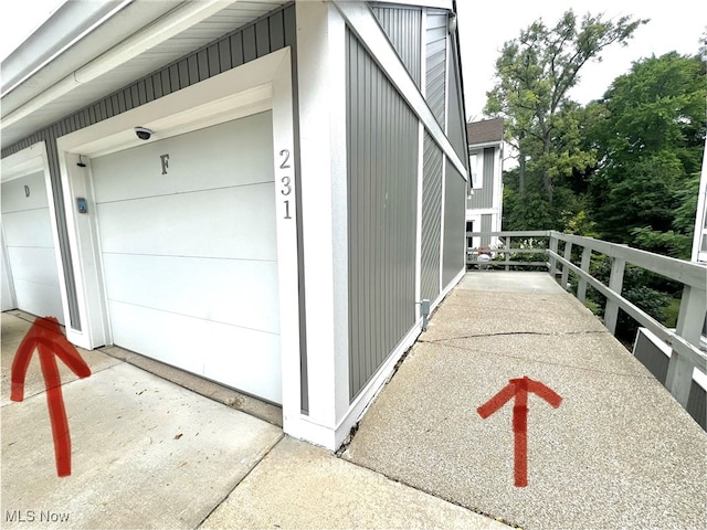 view of garage