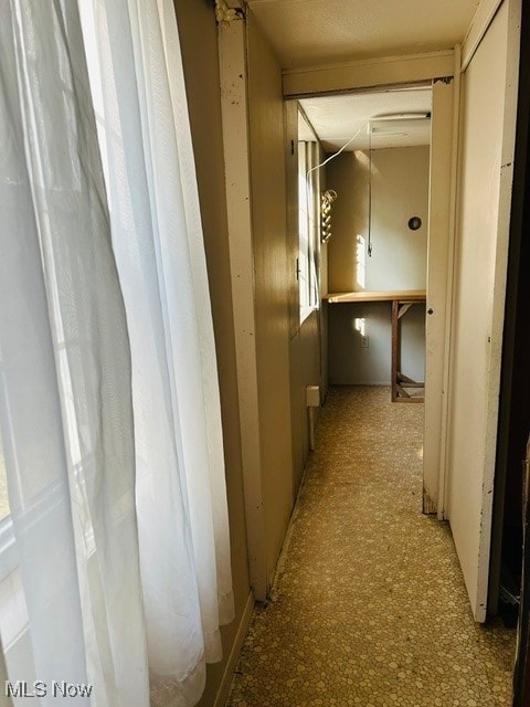 corridor with light carpet