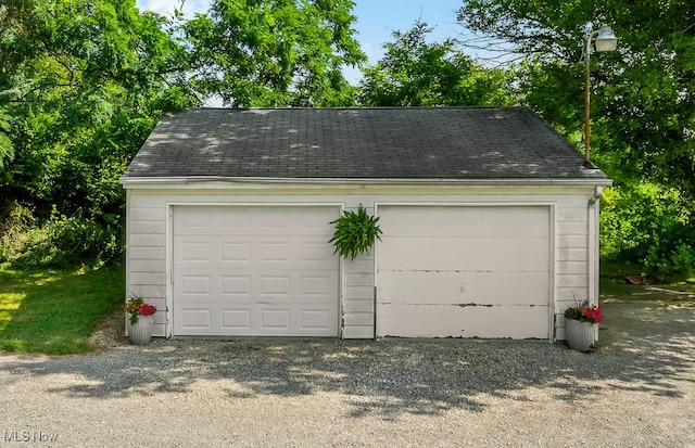 view of garage