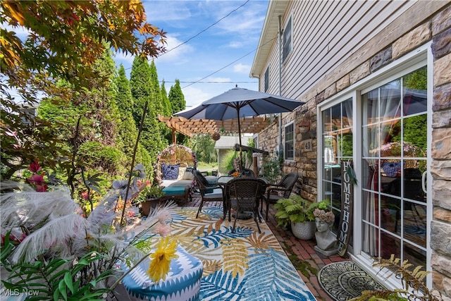 view of patio featuring outdoor lounge area