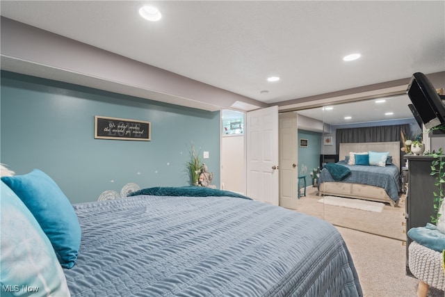 bedroom with carpet floors