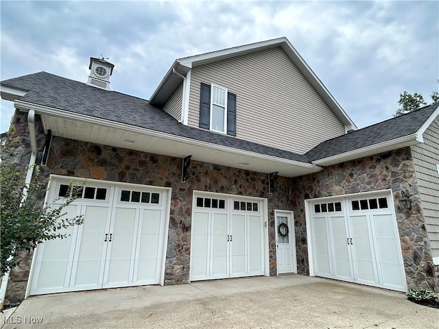 view of garage