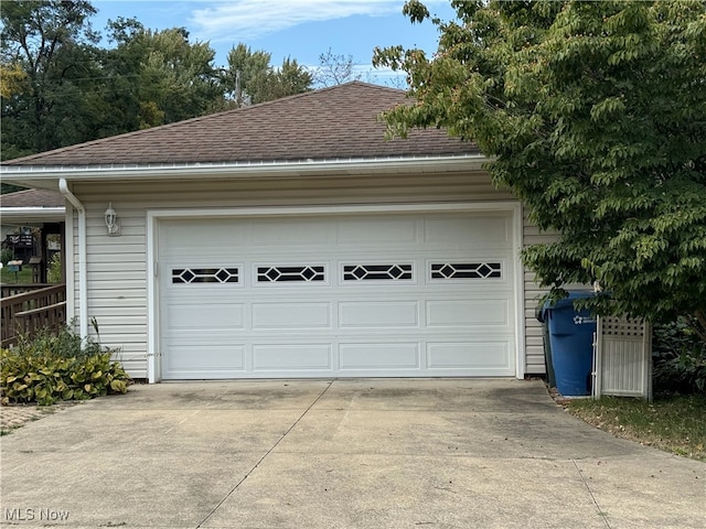 view of garage