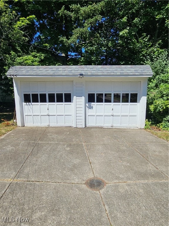 view of garage