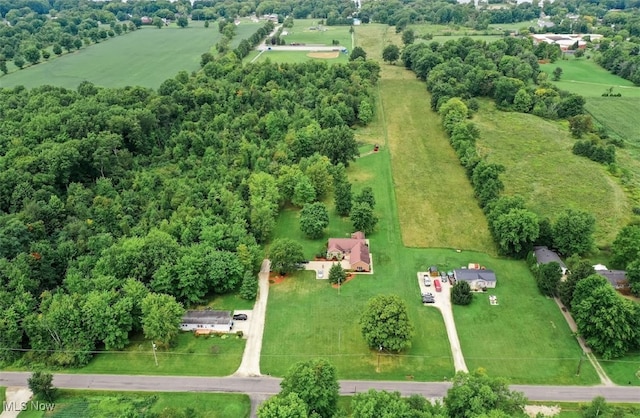 aerial view featuring a rural view