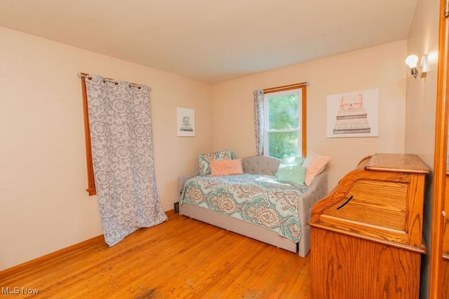 bedroom featuring light hardwood / wood-style floors