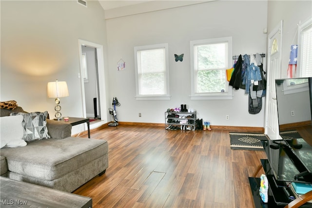 living room featuring hardwood / wood-style flooring