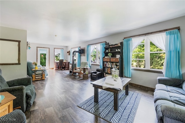 living room featuring hardwood / wood-style floors