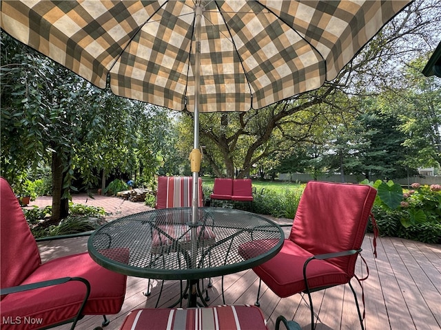 view of patio with a wooden deck