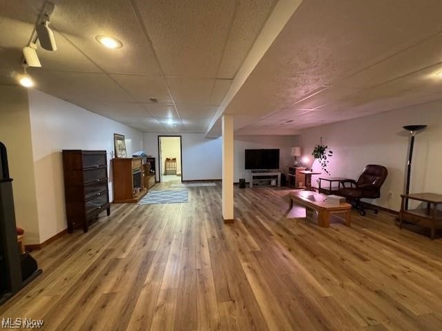 interior space with hardwood / wood-style floors