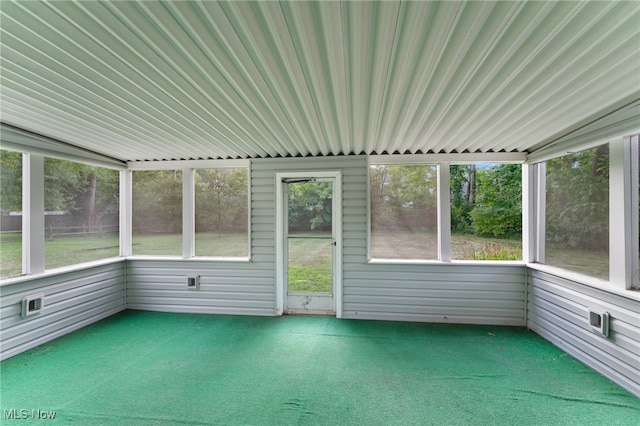 view of unfurnished sunroom