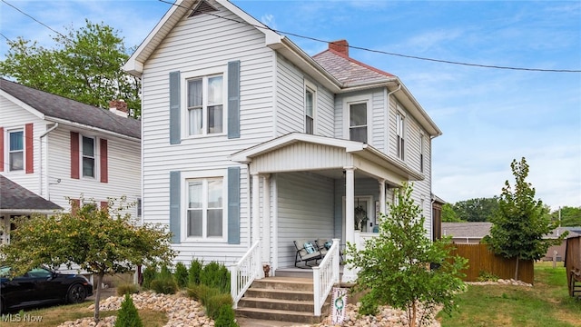 view of front of property with covered porch