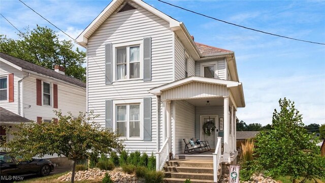 front facade with covered porch