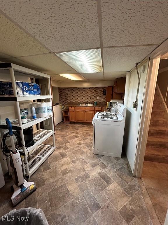 interior space featuring cabinets and sink