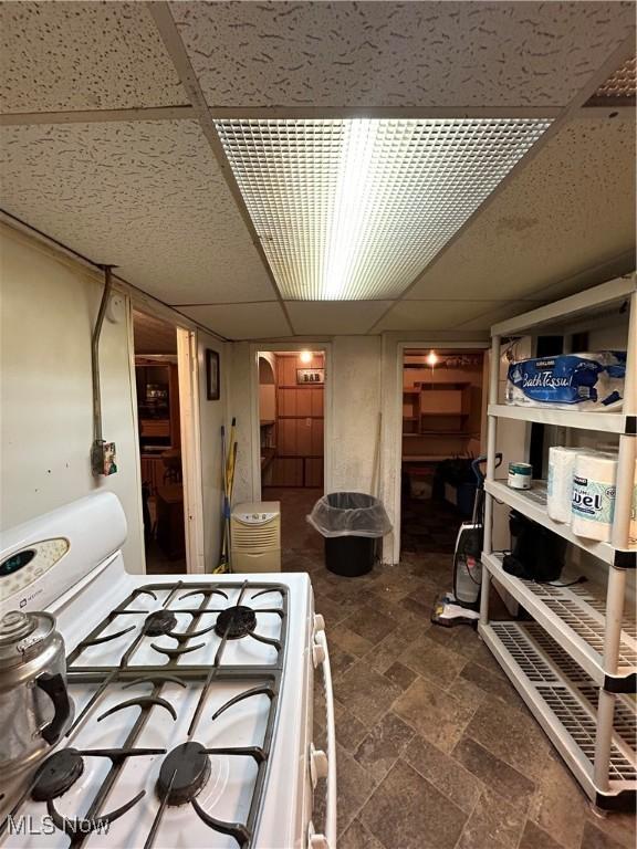 bedroom with a drop ceiling