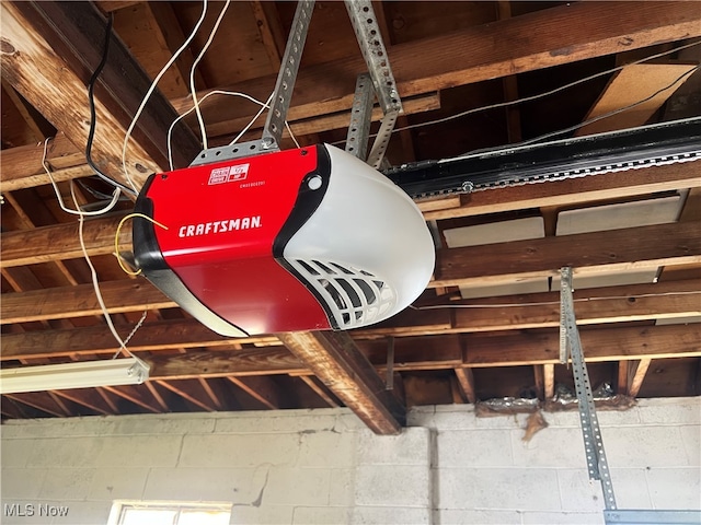 interior details with a garage door opener